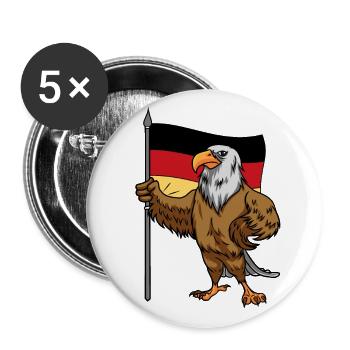 Eagle Bird Germany Flag Countries EU Europe - Buttons large 2.2''/56 mm (5-pack) - white - Front
