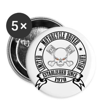MC 1970 LE est depuis - Lot de 5 grands badges (56 mm) - blanc - Devant
