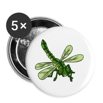Libelle - Buttons groß 56 mm (5er Pack) - Weiß - Vorne