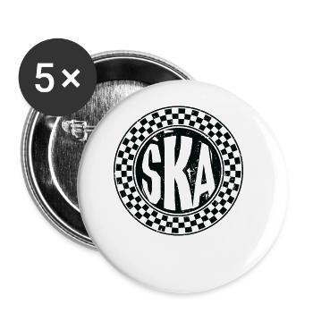 Ska music - Buttons large 2.2''/56 mm (5-pack) - white - Front