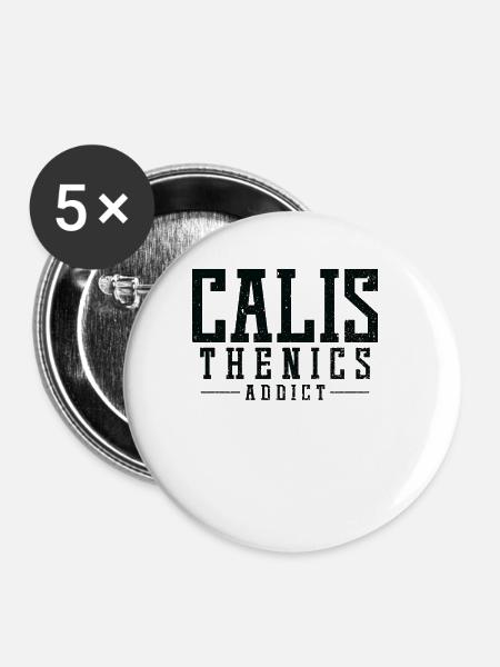 Calisthenics Addict - Buttons groß 56 mm (5er Pack) - Weiß