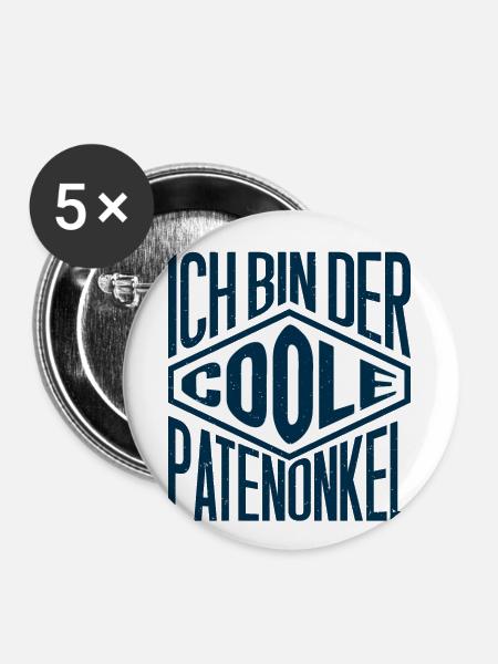 Patenonkel - Buttons groß 56 mm (5er Pack) - Weiß