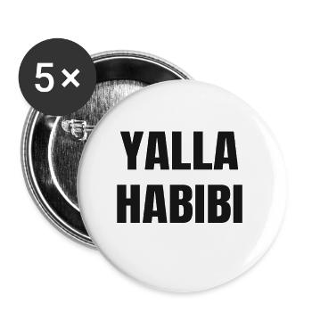 Yalla Habibi - Buttons groß 56 mm (5er Pack) - Weiß - Vorne