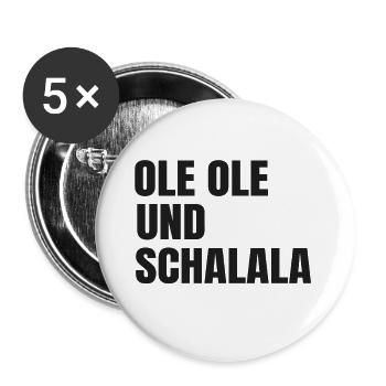 Fußball - Buttons groß 56 mm (5er Pack) - Weiß - Vorne