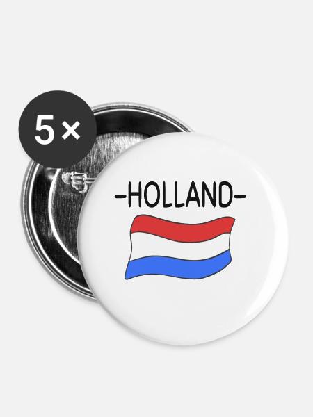 Holland - Buttons groß 56 mm (5er Pack) - Weiß