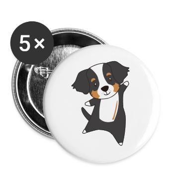 Dog cute puppy bernese mountain dog cute dogs - Buttons large 2.2''/56 mm (5-pack) - white - Front