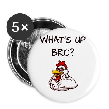 funny hen - Buttons large 2.2''/56 mm (5-pack) - white - Front