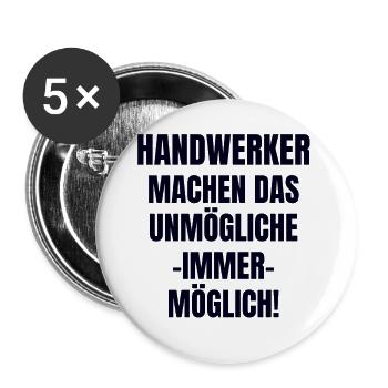 Handwerker - Buttons groß 56 mm (5er Pack) - Weiß - Vorne