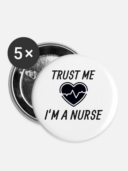 Krankenschwester - Buttons groß 56 mm (5er Pack) - Weiß