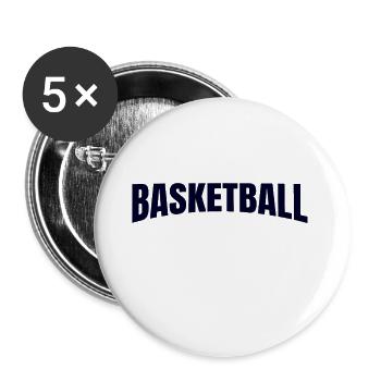 basketball - Lot de 5 grands badges (56 mm) - blanc - Devant