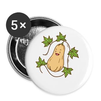 Butternut pumpkin in nature - Buttons large 2.2''/56 mm (5-pack) - white - Front
