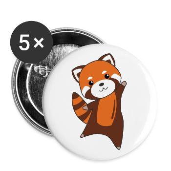 Roter Panda süße Tiere für Kinder Kawaii - Lot de 5 grands badges (56 mm) - blanc - Devant