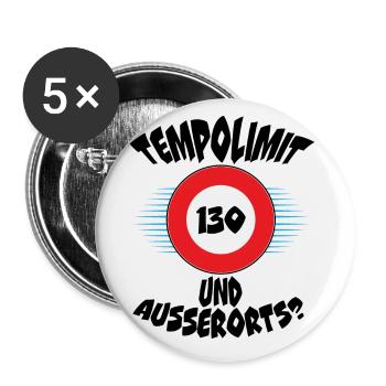 Tempolimit Autobahn Geschwindigkeit Grüne Baerbock - Buttons groß 56 mm (5er Pack) - Weiß - Vorne