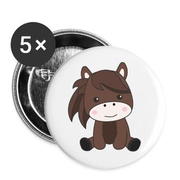 Horse sweet pony horses rider children - Buttons large 2.2''/56 mm (5-pack) - white - Front