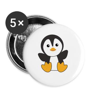 Penguin cute animals for kids funny bird - Buttons large 2.2''/56 mm (5-pack) - white - Front