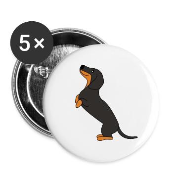 Dachshund German dachshunds sweet dogs - Buttons large 2.2''/56 mm (5-pack) - white - Front