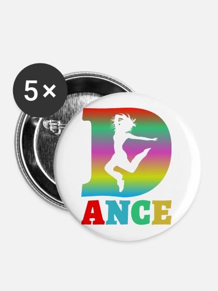 dance - Buttons groß 56 mm (5er Pack) - Weiß