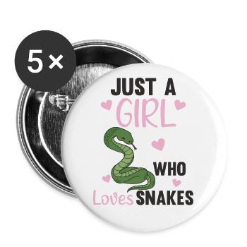 Just a girl who loves snakes Sweet snake - Buttons large 2.2''/56 mm (5-pack) - white - Front