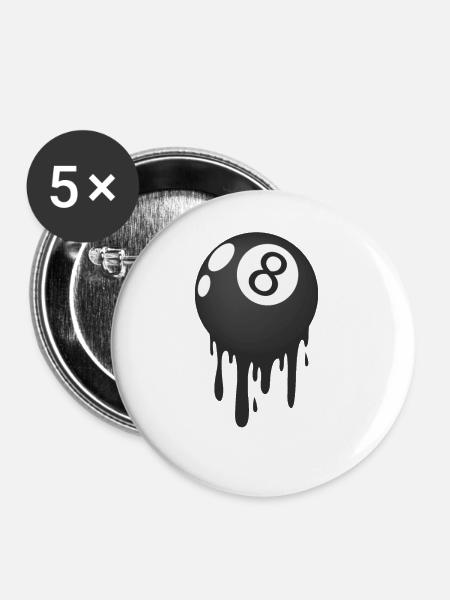 Billard Kugel - Buttons groß 56 mm (5er Pack) - Weiß