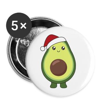 Avocado Christmas Lights Funny Avocados - Buttons large 2.2''/56 mm (5-pack) - white - Front