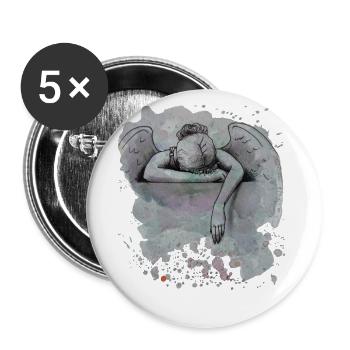 Trauernder Engel/Sorrow - Buttons groß 56 mm (5er Pack) - Weiß - Vorne