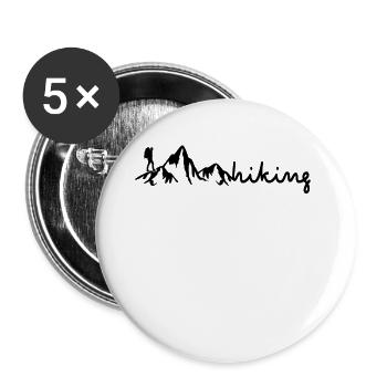 Berge Wandern Hiking - Buttons groß 56 mm (5er Pack) - Weiß - Vorne