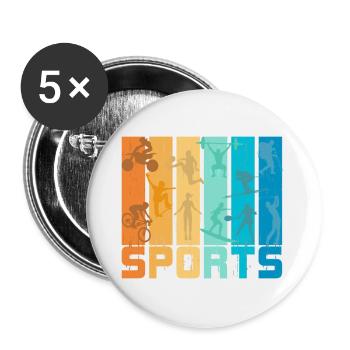 Sports - Buttons large 2.2''/56 mm (5-pack) - white - Front