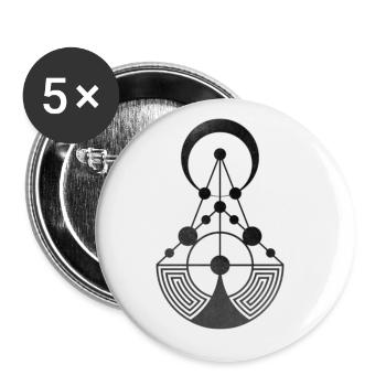 Kornkreis Sacred Geometry Alien Talks - Buttons groß 56 mm (5er Pack) - Weiß - Vorne