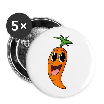 Carrot Carrot Vegetables - Buttons large 2.2''/56 mm (5-pack) - white - Front