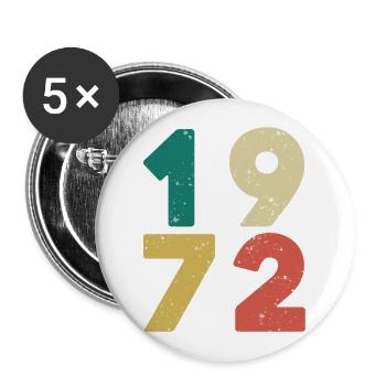 Jahrgang 1972 Rétro Vintage - Lot de 5 grands badges (56 mm) - blanc - Devant
