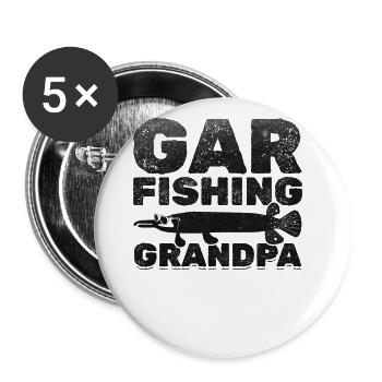 Gar Fishing Opa Garfishing Opa Hornhecht Angeln - Buttons groß 56 mm (5er Pack) - Weiß - Vorne