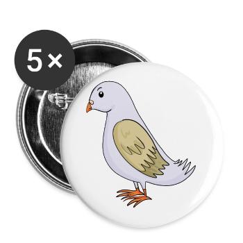 Dove - Buttons large 2.2''/56 mm (5-pack) - white - Front
