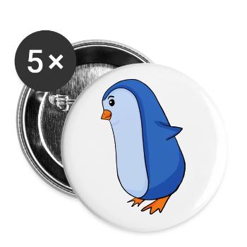 Pinguin - Buttons groß 56 mm (5er Pack) - Weiß - Vorne