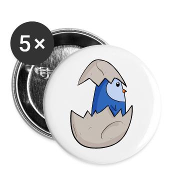 Baby Penguin - Buttons large 2.2''/56 mm (5-pack) - white - Front