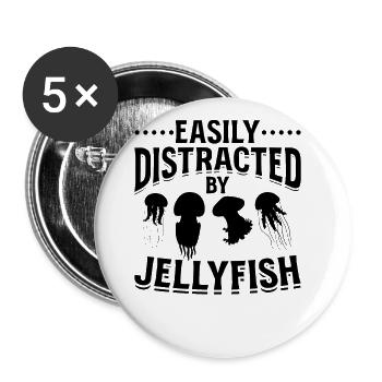 Jellyfishes Jellyfish Lover Ich Leicht Von Quallen - Buttons groß 56 mm (5er Pack) - Weiß - Vorne