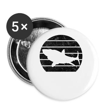 Shark Fish Shark Lover Shark Great White Shark - Buttons large 2.2''/56 mm (5-pack) - white - Front