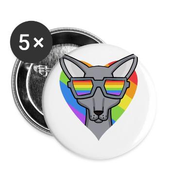 Chat LGBT Sphynx Rainbow - Lot de 5 grands badges (56 mm) - blanc - Devant