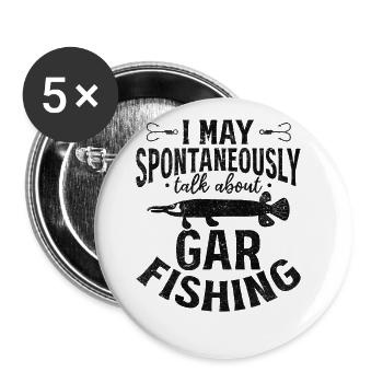 Ich kann spontan über Garfishing Garfishing - Buttons groß 56 mm (5er Pack) - Weiß - Vorne