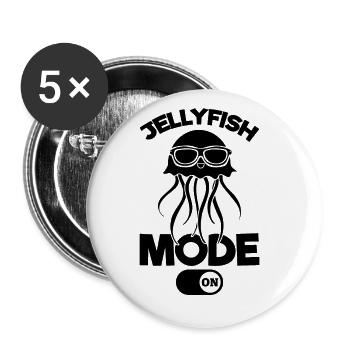 Quallen-Modus auf Quallen Jellyfish Jellyfish - Buttons groß 56 mm (5er Pack) - Weiß - Vorne