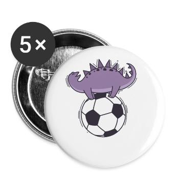 Dino loves football dinosaur reptile - Buttons large 2.2''/56 mm (5-pack) - white - Front