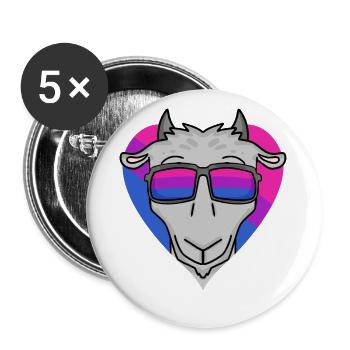 Bisexual Goat Gift - Buttons large 2.2''/56 mm (5-pack) - white - Front