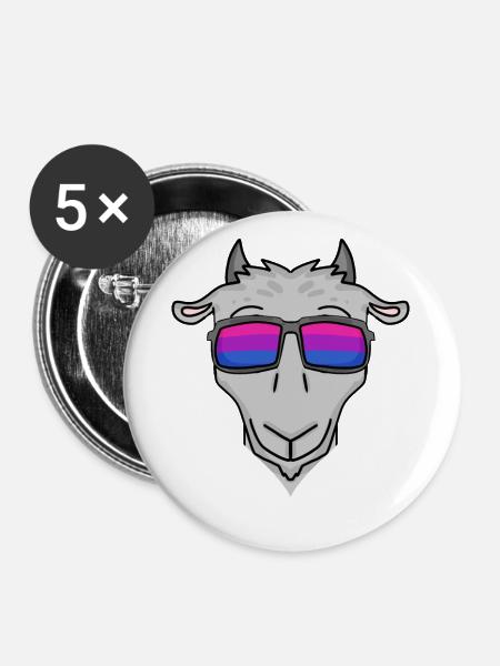 Bisexuell Ziege Geschenk - Buttons groß 56 mm (5er Pack) - Weiß