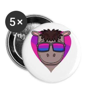 Bisexuell Pferd Geschenk - Buttons groß 56 mm (5er Pack) - Weiß - Vorne