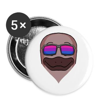 Bisexuell Schnabeltier Geschenk - Buttons groß 56 mm (5er Pack) - Weiß - Vorne