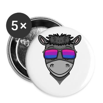 Cadeau d’âne bisexuel - Lot de 5 grands badges (56 mm) - blanc - Devant