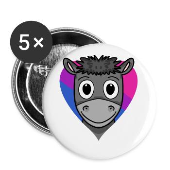 Cadeau d’âne bisexuel - Lot de 5 grands badges (56 mm) - blanc - Devant