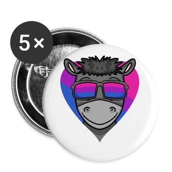 Cadeau d’âne bisexuel - Lot de 5 grands badges (56 mm) - blanc - Devant