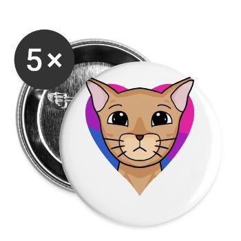 Bisexuell Abessinierkatze Katze Geschenk - Buttons groß 56 mm (5er Pack) - Weiß - Vorne