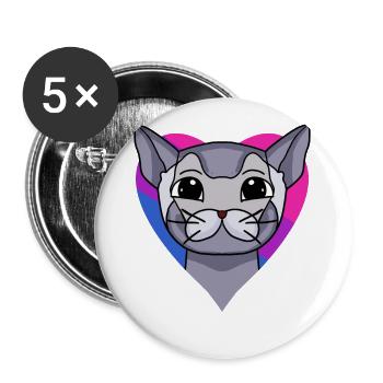 Cadeau bisexuel British Shorthair Cat - Lot de 5 grands badges (56 mm) - blanc - Devant