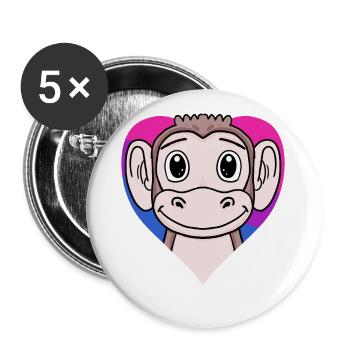 Bisexuell Affe Geschenk - Buttons groß 56 mm (5er Pack) - Weiß - Vorne